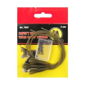   Safety Bolt Rig With Camo Tubing (biztonsági ólomkapcsos szerelék, gubancgátlóval 3db)