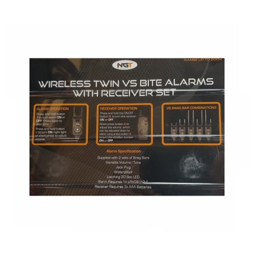 NGT VS Wireless Alarm & Transmitter Set (rádiós kapásjelző szett-2db-vevő egységgel)