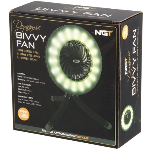 NGT Dynamic Fan + Light + Powerbank (ventilátor + világítás + külső akkumulátor)
