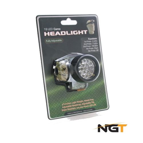 NGT 19 LED Multi-Function Headlight In Camo (fejlámpa 19 ledes,camo)