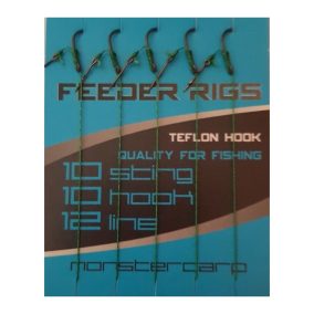   Monstercarp-Feeder Rigs 10 (előkötött feeder előke-10-es horoggal)