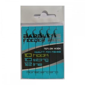   Monstercarp-Barbless Feeder Rigs 10 (előkötött feeder előke-10-es horoggal-szakáll nélkül)